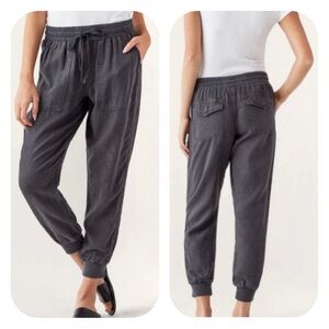 Splendid M washed black lyocell & linen jogger